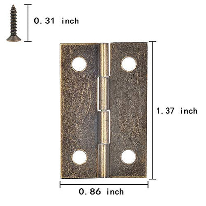 60Pcs Antique Bronze Hinges for Jewelry Box Bird House Handmade Crafts - color: Antique Bronze