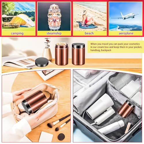 6 Pack 10oz Amber Plastic Jars Round Clear Containers with Lids, 300ml Empty Small Cosmetic Jars Makeup Containers, 10ounce Slime Jar Travel Cosmetic Container for Travel Makeup Beauty Product - color: Amber, size: 10oz-6pack