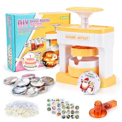 Button Maker Machine 55mm/2.16in, Pin Maker Machine Kit for Kids, Orange - color: Orange - Badge Maker