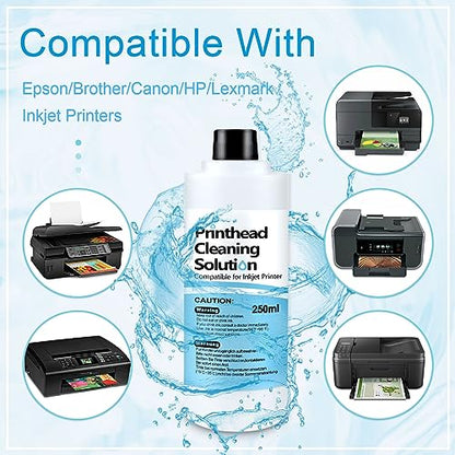 Printer Head Cleaning Kit for Epson, Cleaning Kit for Epson Nozzle, 250ML - size: 250 ml