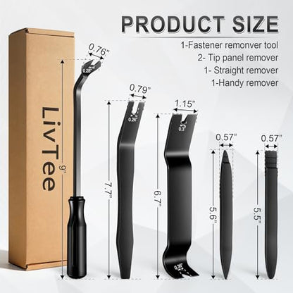 LivTee 5 pcs Auto Trim Removal Tool Kit, No Scratch Plastic Pry Tool Kit - Interior Door Panel Clip Fastener Removal Set for Vehicle Dash Radio Audio Installer (Black) - color: Black