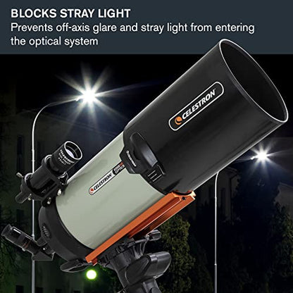 Celestron – Aluminum Telescope Dew Shield with Cover Cap – Fits 8” & NexYZ – 3–Axis Universal Smartphone Adapter for Telescope – Digiscoping Smartphone Adapter