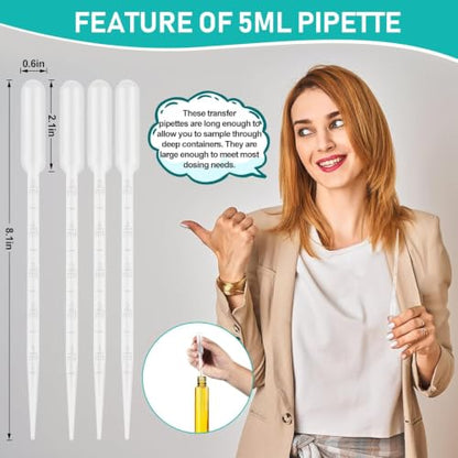 moveland 25Pcs 5ML Pipettes Dropper for Lab Science, Essential Oil, DIY Art - size: 5 ML