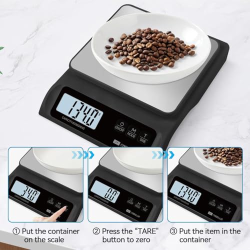 CYBERGIANT 13lb/0.1g Precision Digital Food Scale - Meal Prep Kitchen Baking & Espresso Coffee - Gram Scale with Stainless Steel Platform & LCD Display (Black) - color: Black