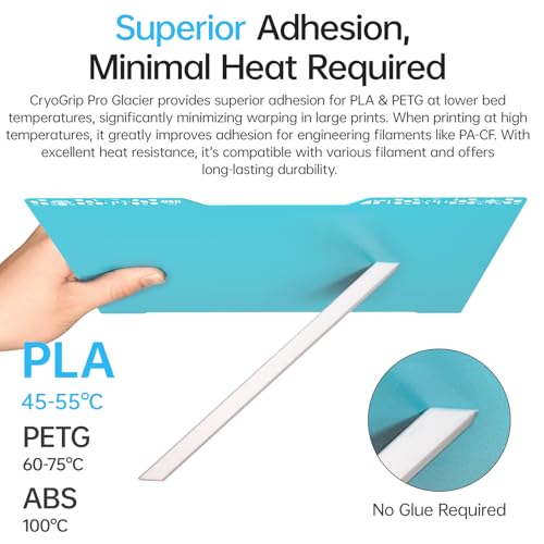BIQU CryoGrip Pro Glacier Build Plate for Bambu-Lab H2D H2S 3D Printers - color: Glacier-Blue, size: 346*355MM-H2D/S, style: Glacier