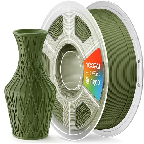 Matte PLA+ Filament 1.75mm, Soft Matte Finish, Reduced Layer Lines - color: Dark Green