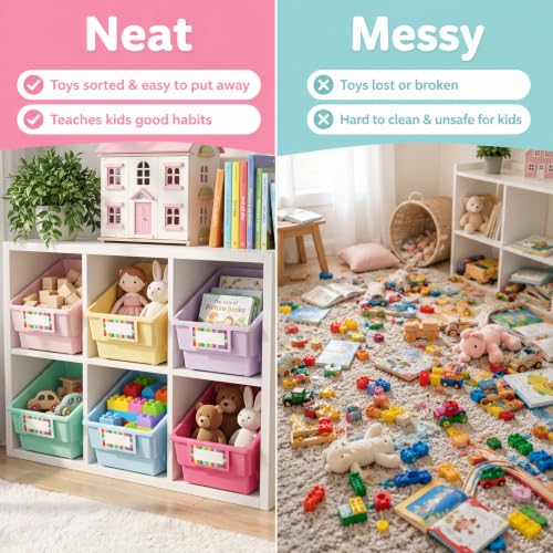 6 Pack Picture Book Bins with Dividers, Pink Purple - color: Pink Purple