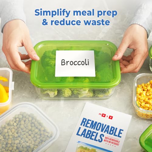 Removable Dry Erase Labels 3x4 in 48 Pk - Jars Bins Fridge and Freezer - style: 3x4"