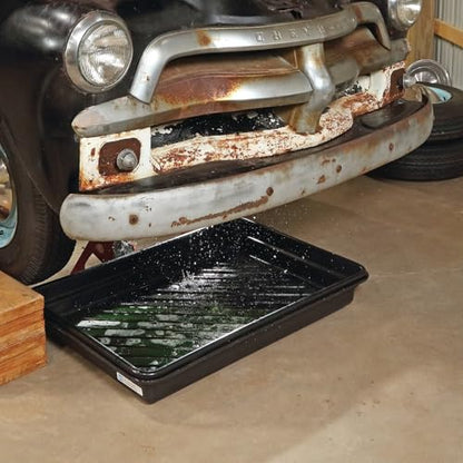 PIG Containment Tray - Rim to Rim Dimensions 49.25" L x 25.25" W x 2" H - Interior Bottom Dimensions 48" L x 24" W- 9 gal. Sump Capacity - PAK124-BK - size: 49.3" x 25.3" x 2"