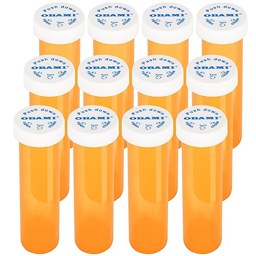 Plastic Medicine Pill Bottles with Child Resistant Caps - Push Down and Turn - Prescription Vial, Medicine Container, Pill Cases Dispenser Organizers (12pcs, 60 Dram) - size: 60 Dram