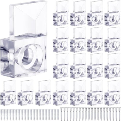 Mirror Holder Clips Clear Plastic Mirror Holders Mirror Mounting Clips Mirror Hanging Hardware Clips for Wall Frameless Heavy Duty Mirror Mirrors Retainer Clips Screws Kit (Classic Style B) - style: Classic Style B