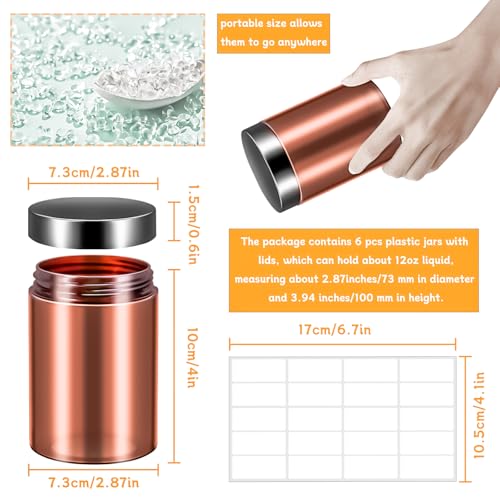 6 Pack 12oz Plastic Jars with Lids, 360ml Round Clear Cosmetic Containers Makeup Jars, Travel Size Container Jar for Makeup Lotion Cream Sample Salve Ointment Travel Storage Beauty Products - color: Amber, size: 12oz