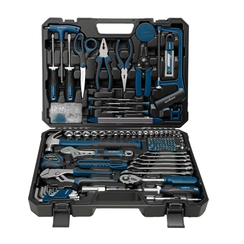 Enventor Tool Set with Molded Storage Case, 220 Pieces, Blue - color: Blue