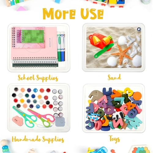 Maitys 24 Pcs Plastic Art Tray 11x8.7x1 Inch Activity Craft Tray,Clear - color: Clear