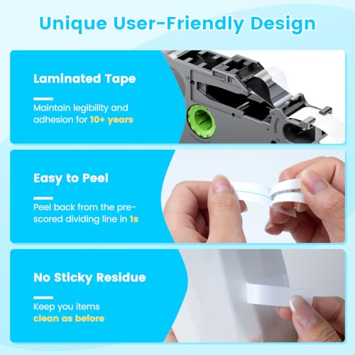 Markurlife 5X Compatible Brother TZe Tape 12mm 0.47 Laminated White TZe-231 - color: Black Ink on White Tape, size: 1/2 inch 26.2 feet (12mm x 8m)