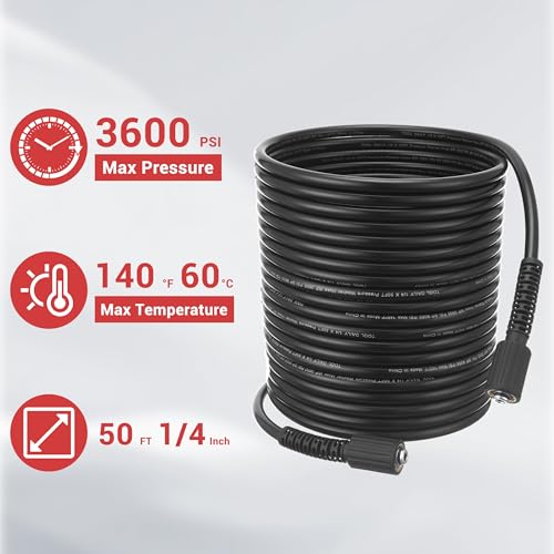 Tool Daily Pressure Washer Gun and Hose Kit, 50 FT Power Washer Hose - size: 50FT