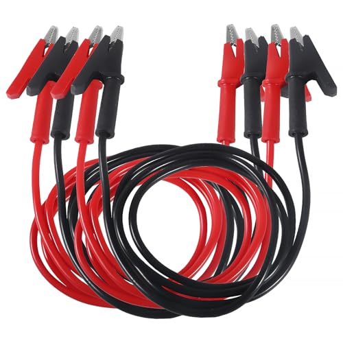 4pcs Alligator Clips Test Leads Set Dual Ended 15A Test Lead Wire Cable with Insulators Clips with Protective Jack Copper Clamps for Electrical Testing 3.3 ft/1m… - color: 4pcs Alligator Clips to Alligator Clips