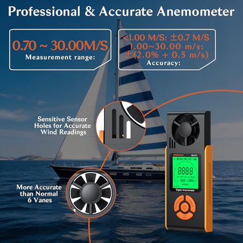 4 in 1 Digital Wind Speed Anemometer Handheld with 6 Units