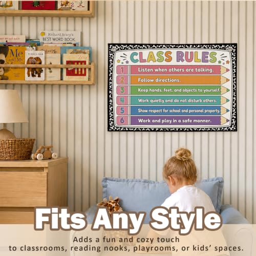 Composition Notebook Classroom Rules Poster Decor Canvas Banner - color: 00-Classroom Rules - Pencil Theme