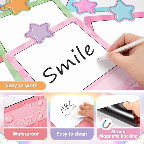 16 Pcs Magnetic Write Wipe Organization Chart, Stars - style: Stars