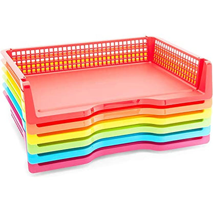 Bright Creations Teacher Supplies Letter Tray Organizer - 12-Pack Rainbow, 9 x 13 x 3 in - Stackable Paper Trays for Classroom & Teacher Desk Organizer - size: 9 x 13 x 3 inches (Pack of 2)