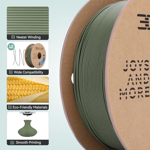 3DHoJor Matte PLA 3D Printing Filament Olive Green,1KG - color: Olive Green