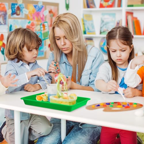 12 Colors Plastic Art Trays,12 Pack Colorful Activity Crafts Tray,Activity Serving Tray, Plastic Art Art Trays for DIY Projects,Beads,Painting,Jewelry