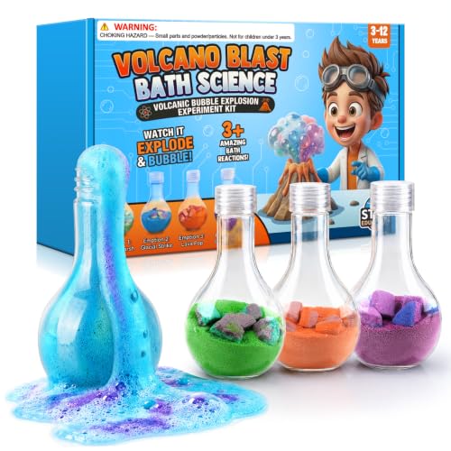 Bubble Bath Potion Kit for Kids, 4Pcs Fizzing Bath Bombs with Colorful Foam