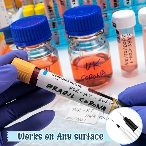 3 Pcs Alcohol Resistant Lab Markers Dual Head, Black - color: Black