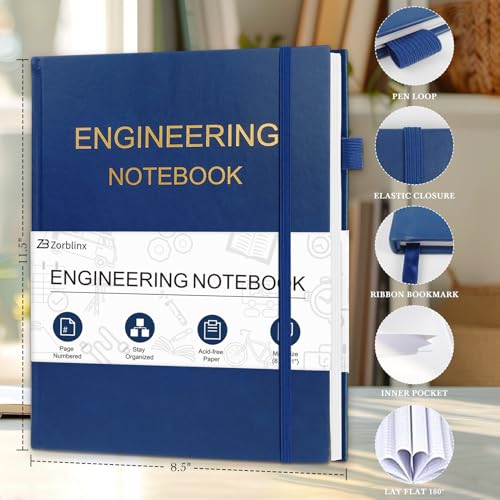 Engineering Notebook, Professional Engineering Paper Notebooks for Work - color: Blue