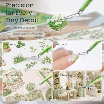 Craft Tweezers, Precision Tweezers for Stickers with Resin Finish