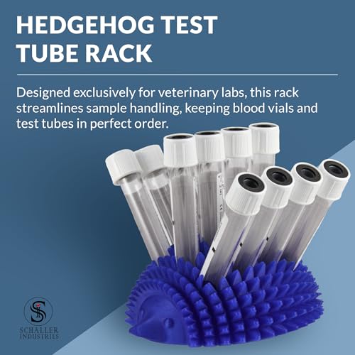 S I Hedgehog Veterinary Test Tube Rack, Holds 12 Vials, 16mm, Royal Blue - color: Royal Blue, size: 16mm Tubes