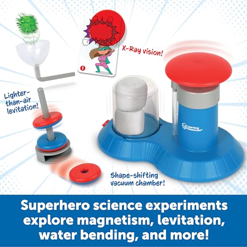 Learning Resources STEM Explorers Superhero Science!, Critical Thinking, Experiments for Kids, Magnets for Boys and Girls, Ages 6+,21 Pieces