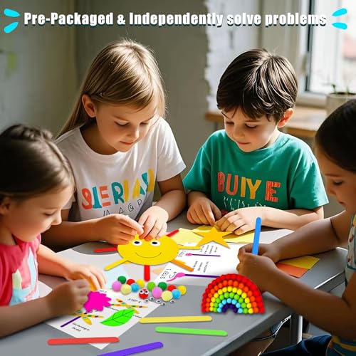 MHMYDIS First Craft Kit for Kids - 12 in 1 No Mess Creative Arts and Crafts kit for Kids Ages 4-8 - Toddler Crafts Kit Supplies - Gifts for Girls and Boys 3 4 5 6 7 8 Year Old (Rainbow) - style: Rainbow