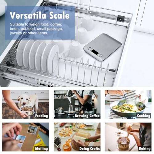 NUTRI FIT Food Scale Kitchen Scales Digital Weight Grams Oz for Weight Loss - color: Silvery Grey