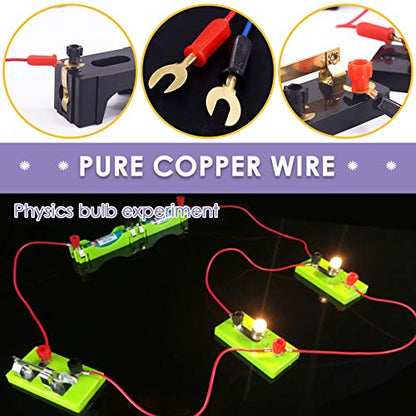 Swpeet 10Pcs Red + Blue Interconnect Circuit Wire Kit, Perfect for Physics Laboratory Electricity Connection,Demos Teaching Basic Principles of Electricity and Simple Circuit Wire Works - style: Interconnect Circuit Wire