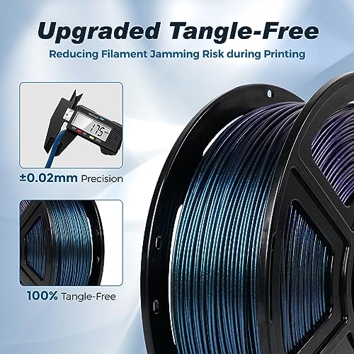 FLASHFORGE Rapid PLA Filament 1.75mm +/- 0.02mm Burnt Titanium, Max 500mm/s High Speed Printing, 3D Printer Filament 1kg(2.2lbs), Changing Colors with Light, Perfectly Hide The Layer Line - color: Burnt Titanium