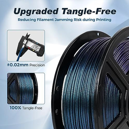 FLASHFORGE Rapid PLA Filament 1.75mm +/- 0.02mm Burnt Titanium, Max 500mm/s High Speed Printing, 3D Printer Filament 1kg(2.2lbs), Changing Colors with Light, Perfectly Hide The Layer Line - color: Burnt Titanium