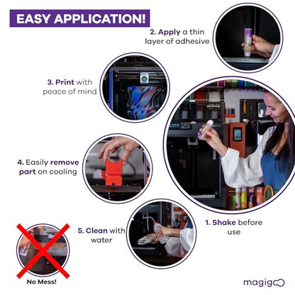Magigoo 3D Printer Bed Plate Adhesive Glue for Polypropylene Filament, 50mL - style: PP - Polypropylene