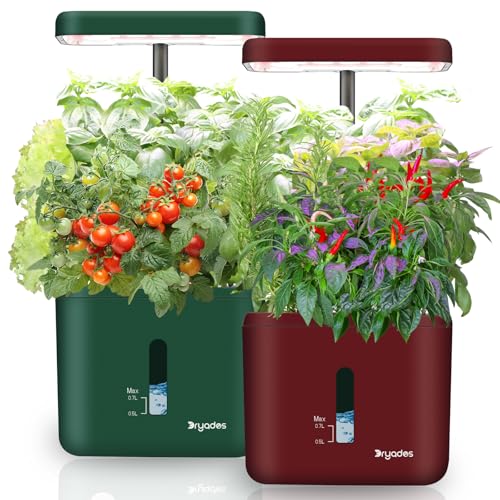 2-Pack Indoor Planting System Smart Soil Growing Kit with 17-W LED Grow Light Automatic Timed Watering Planters Gift for Friends/Women (No Seeds&Soil) - color: Christmas