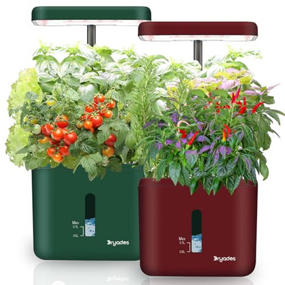 2-Pack Indoor Planting System Smart Soil Growing Kit with 17-W LED Grow Light Automatic Timed Watering Planters Gift for Friends/Women (No Seeds&Soil) - color: Christmas