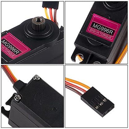 2pcs MG996R Servo Motor Control 180 Angle Metal Gear Servo Digital High Speed Torque Servo Motor for Smart Car Robot Boat RC Helicopter - size: MG996