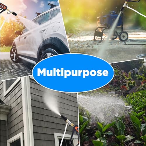 FIXFANS Pressure Washer Long Range Nozzle 5-6.5 GPM with 45 FT Braid Hose - size: 45 FT Hose: 5-6.5 gallon
