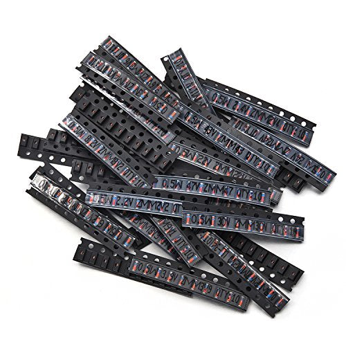 Chanzon 34 Values 340pcs 0.5W SMD Zener Diode Assorted Kit (2V-47V)