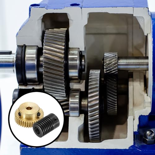 uxcell Worm Gear Set 40T 0.5 Mod 1:40 Brass Gear-4mmOD,1045 Steel Rod 6mmOD - size: Gear-4mm, Rod-6mm Bore, style: 0.5M-40T