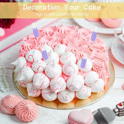 100Pcs 4Ml Cupcake Pipettes, Clear Transfer Liquid Mini Pipettes Dropper, Plastic Pipette Kitchen Supplies, Injector Mini Pipet for Chocolate Strawberries Cupcakes Waffles - style: Strip Shape