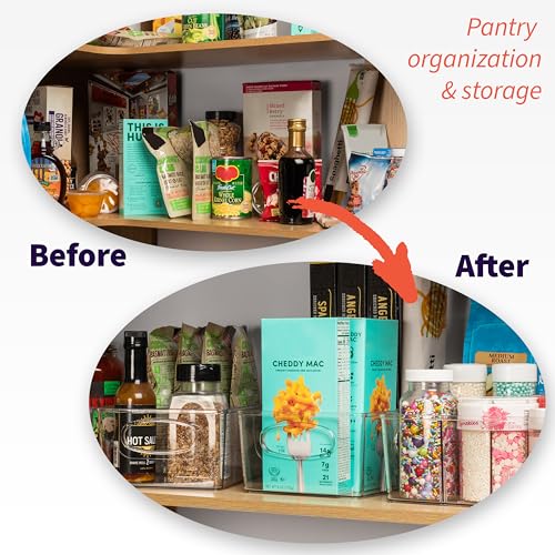 ClearSpace Pantry Organizers and Storage and Cabinet Organizer, 2 Pack - size: 10.5"L x 6"W x 3.5"H