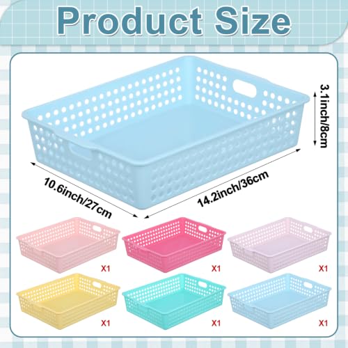 6 Pack Turn‑in Paper Trays for Classroom, Pastel - color: Pastel