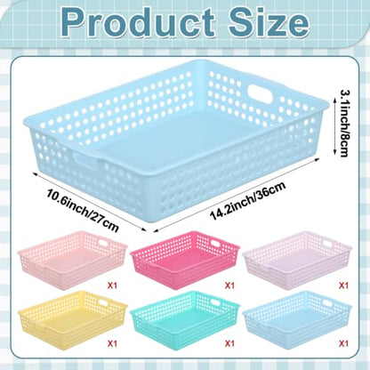 6 Pack Turn‑in Paper Trays for Classroom, Pastel - color: Pastel