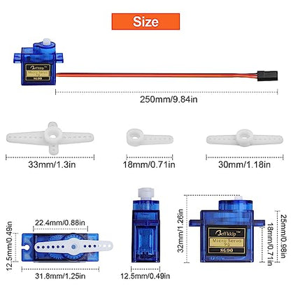 10Pcs SG90 9g Micro Servos for RC Robot Helicopter Airplane Controls Car Boat - style: 10PCS